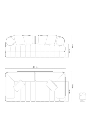 Canapé convertible Kemi - Rouge brique - 3 places - En tissu velours