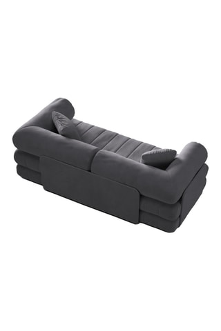 Canapé convertible Kemi - Gris foncé - 3 places - En tissu velours