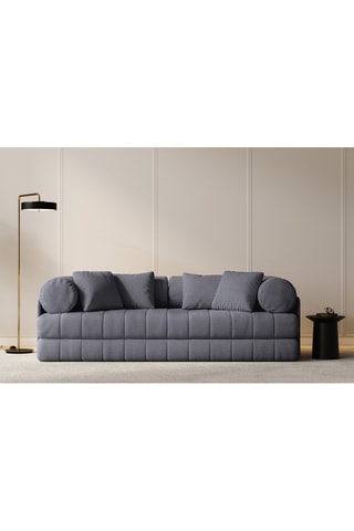 Canapé convertible Kemi - Gris foncé - 3 places - En tissu bouclé