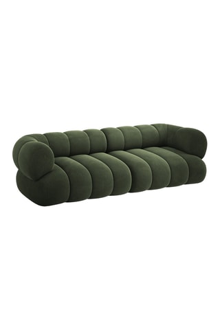 Canapé Koge - Vert olive - 4 places - Toucher velours
