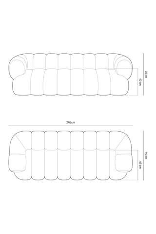 Canapé Koge - Vert - 4 places - En tissu chenille