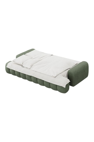 Canapé convertible Linz - Vert olive foncé - 4 places - En tissu structurel