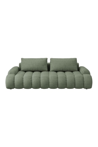 Canapé convertible Linz - Vert olive foncé - 4 places - En tissu structurel