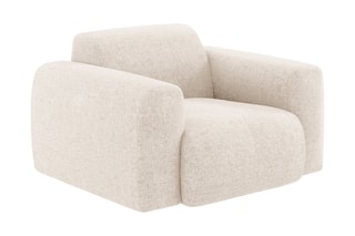 Fauteuil Nolio - Beige clair chiné - En tissu chenille