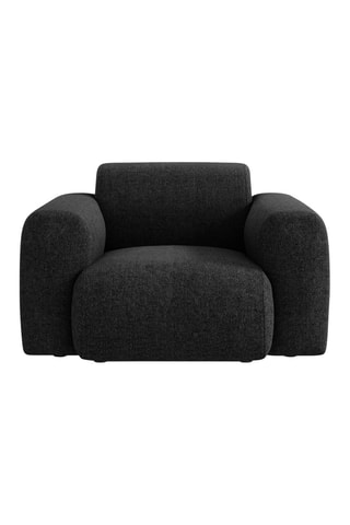 Fauteuil Nolio - Noir - En tissu chenille