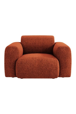 Fauteuil Nolio - Rouge brique chiné - En tissu chenille