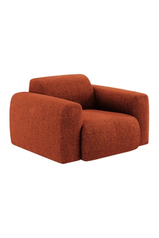 Fauteuil Nolio - Rouge brique chiné - En tissu chenille
