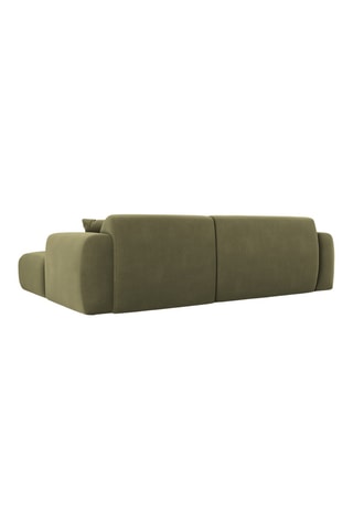 Canapé d'angle droit Nolio - Vert olive - 4 places - En tissu velours