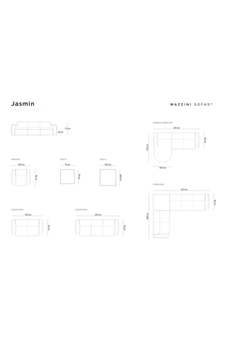 Canapé d'angle gauche Jasmin - Gris foncé - 4 places - En tissu bouclé