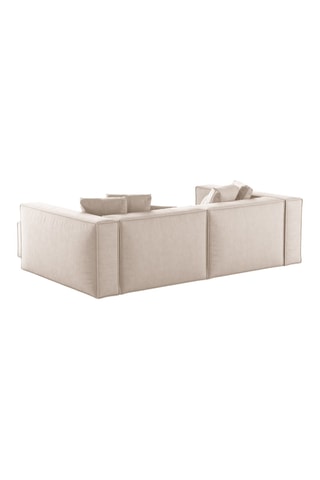 Canapé d'angle droit Aveiro - Beige - 3 places - En tissu structurel