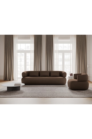 Canapé Aldrin - Marron - 4 places - En tissu velours