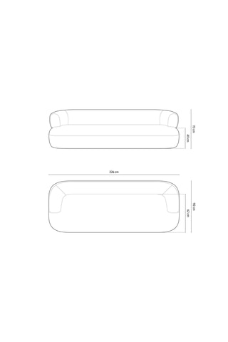 Canapé Aldrin - Vert olive - 4 places - En tissu velours