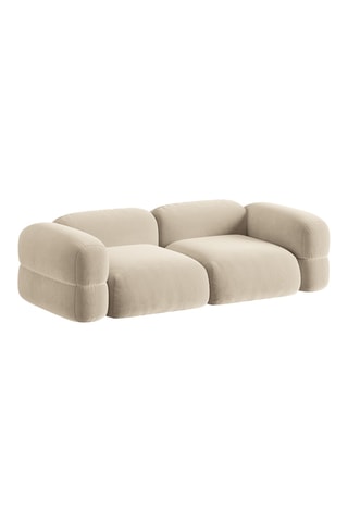 Canapé Roger - Beige - 4 places - En tissu velours