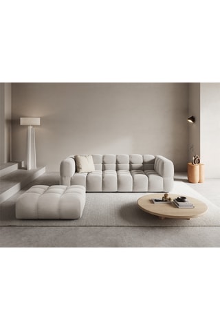 Canapé - Beige - 4 places - En tissu velours