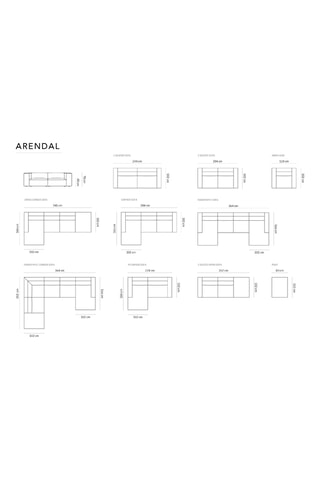 Canapé Arendal - Écru - 4 places - En tissu velours