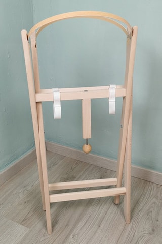 Capazo y soporte Palme - Gris y blanco - 28 x 74 x 23 cm  - Desde recién nacido - Hasta 12 kg