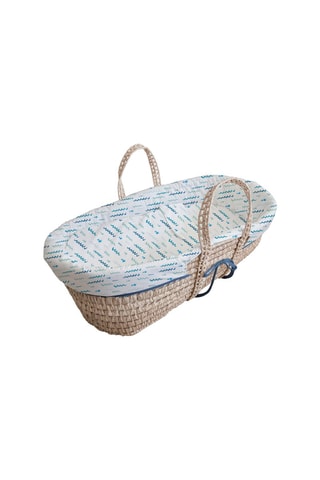 Capazo y soporte Palme - Azul y blanco - 28 x 74 x 23 cm  - Desde recién nacido - Hasta 12 kg