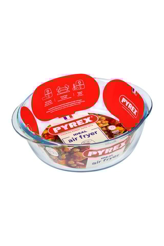 Fuente redonda de vidrio de borosilicato Pyrex® para air fryer - 26 x 23 cm