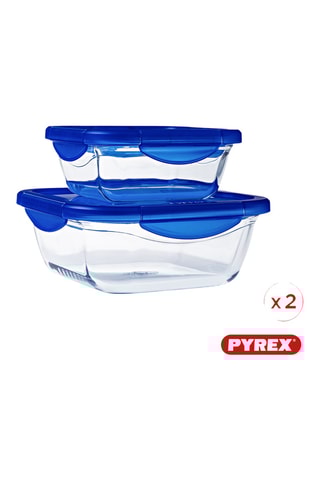 2 fiambreras de vidrio de borosilicato con tapa Cook&Go - 80 cl y 1,9 l