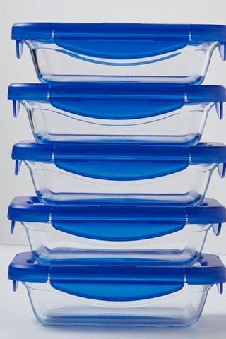 5 fiambreras de vidrio de borosilicato - 0,8 l