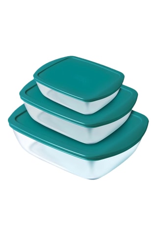 3 caixas de conservação em vidro Pyrex Cook & Store - 0,4 l