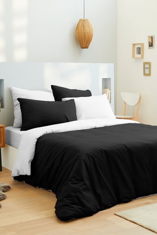 Conjunto de edredão em algodão 57 fios/cm² - Preto e branco