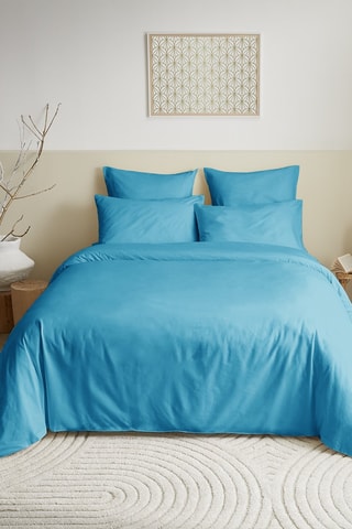 Conjunto de edredão em algodão 57 fios/cm² - Turquesa