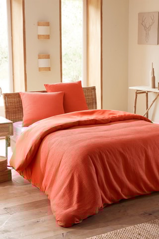 Conjunto de edredão em algodão colmeia 57 fios/cm² - Terracota