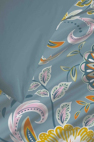 Conjunto de edredão reversível em algodão 57 fios/cm² Bergame - Turquesa