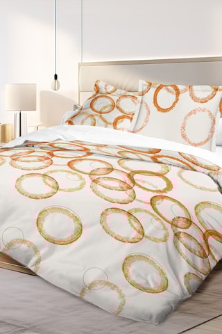 Conjunto de lençóis Circle - Laranja e branco