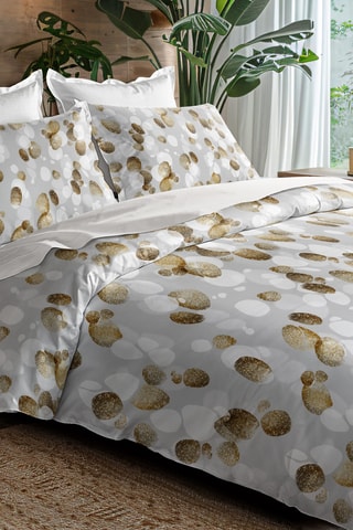 Conjunto de edredão Galet - Cinzento e dourado