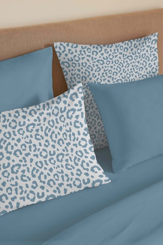 Conjunto de edredão em algodão 57 fios/cm² Diana - Azul e branco
