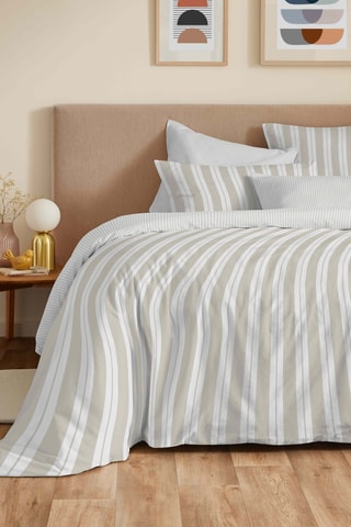 Conjunto de edredão em algodão 57 fios/cm² Florence - Branco e bege