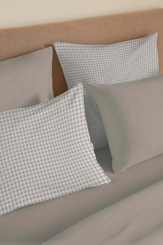 Conjunto de edredão em algodão 57 fios/cm² Gabrielle - Branco e bege