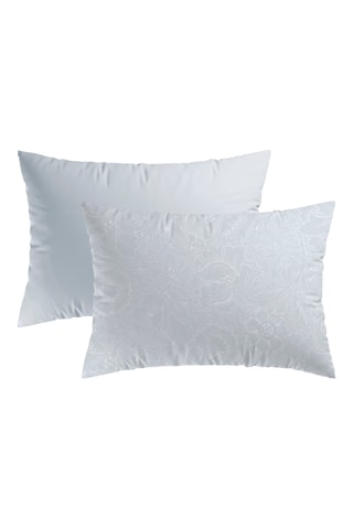 Funda de almohada de satén de algodón 80 hilos/cm² Jardin d’hiver - Gris claro