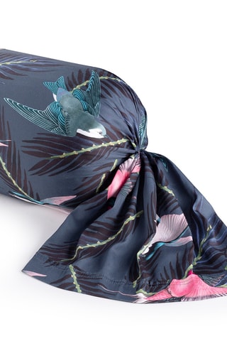 Funda de almohada de satén de algodón 80 hilos/cm² Hirondelles - Azul oscuro