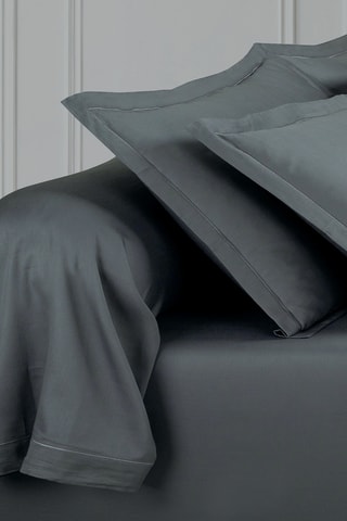Funda de almohada de satén de algodón 80 hilos/cm² Uni 1 baratta - Gris