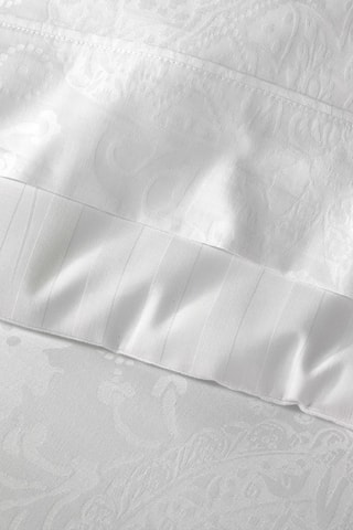 Sábana bajera de satén de algodón 80 hilos/cm² Liso - Blanco