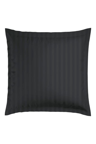 2 fundas de almohada de satén de algodón 80 hilos/cm² Dobby - Negro