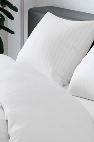 2 fundas de almohada de satén de algodón 80 hilos/cm² Dobby - Blanco