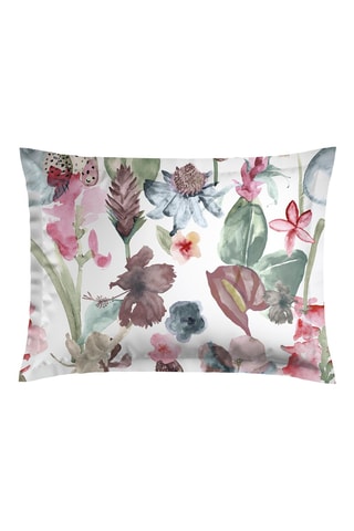 Funda de almohada reversible de satén de algodón 80 hilos/cm² Exotique - Frambuesa