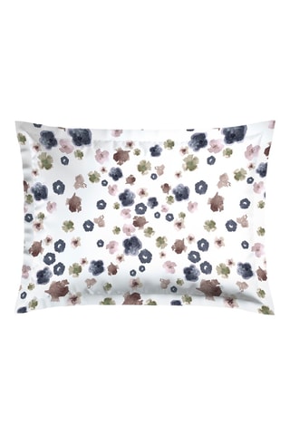 Funda de almohada de satén de algodón 80 hilos/cm² Exotique Flower - Blanco