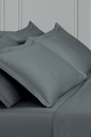 2 fundas de almohada de satén de algodón 80 hilos/cm² Uni 1 baratta - Gris oscuro