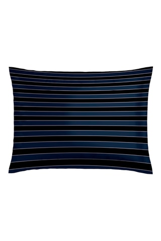 Funda de almohada de satén de algodón 80 hilos/cm² Eclipse - Azul oscuro