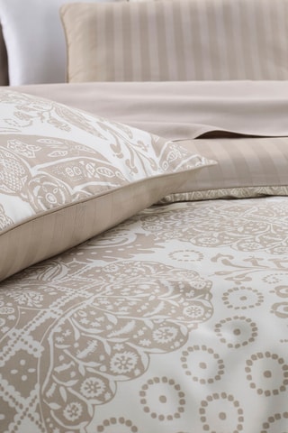 Funda de almohada de satén de algodón 80 hilos/cm² Arles - Topo