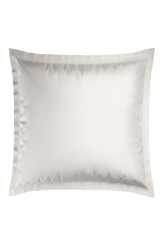 2 fundas de almohada de satén de algodón 80 hilos/cm² Iris - Topo y blanco