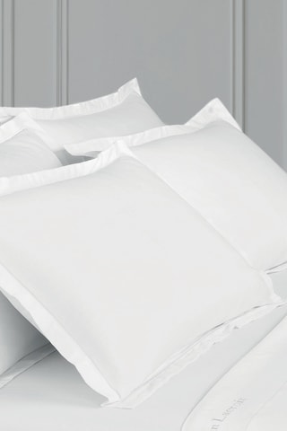 2 fundas de almohada de satén de algodón 80 hilos/cm² Uni 1 baratta - Blanco