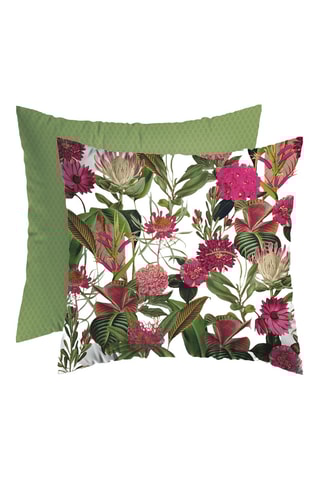 Funda de almohada reversible de satén de algodón 80 hilos/cm² Garden - Verde