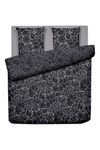 Juego de nórdico de satén de algodón 80 hilos/cm² Arabesque - Antracita