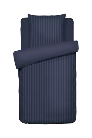 Juego de nórdico de satén de algodón 80 hilos/cm² Dobby - Azul marino